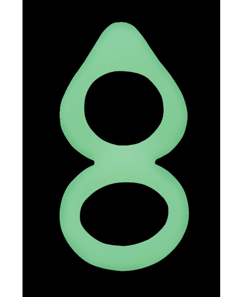 Double cockring vert fluorescent en silicone 
